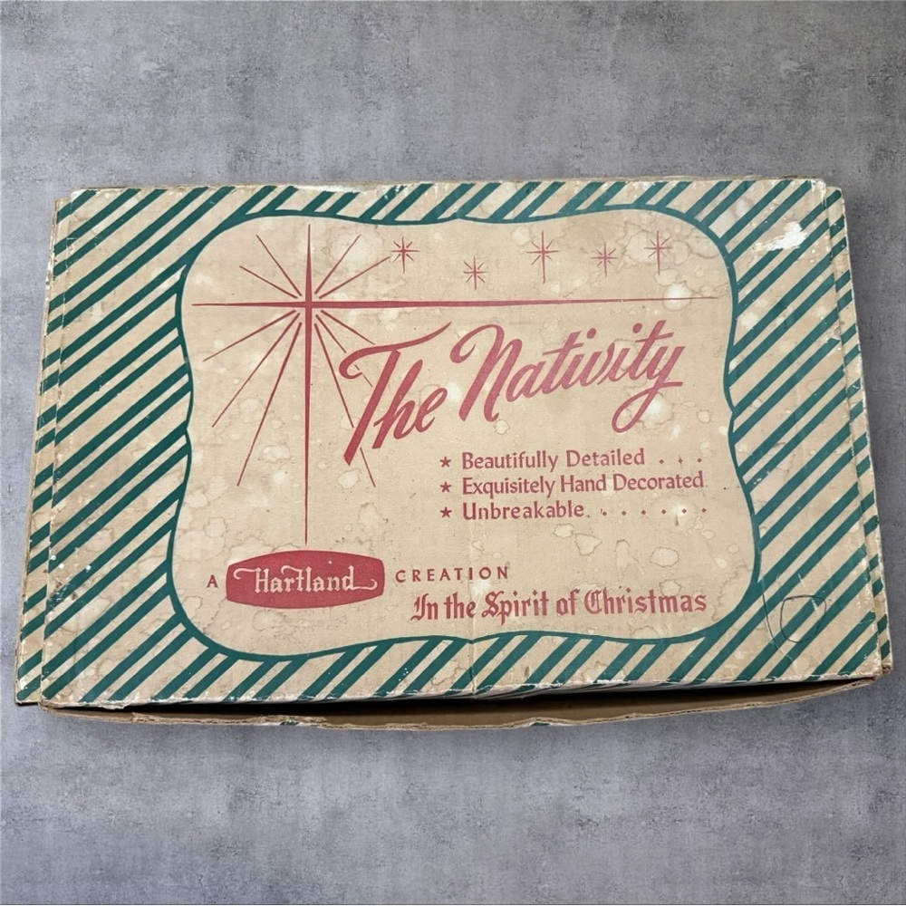 Vtg 1950’s Hartland Plastic Nativity Set with Box 21 Pieces